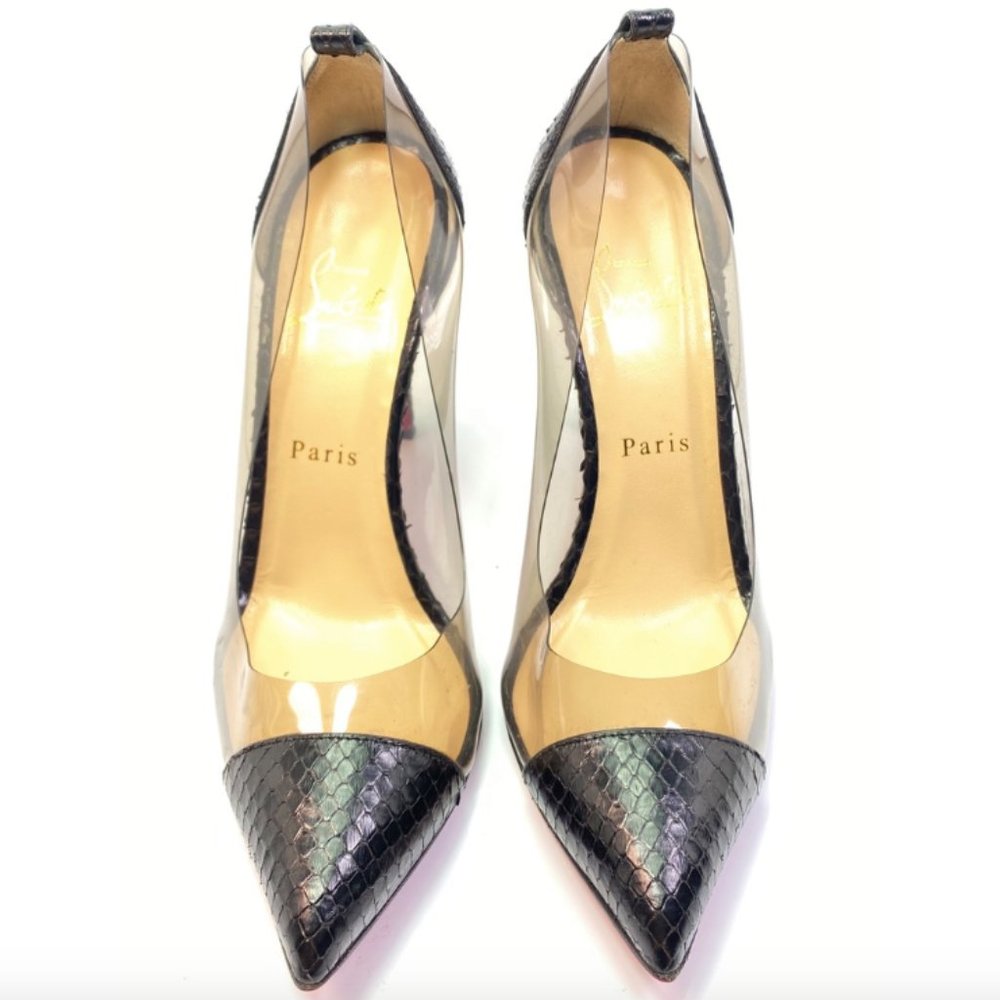 Christian Louboutin Un Bout 100 Python Pumps 38 - image 2